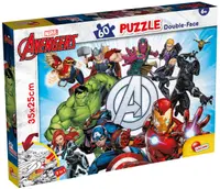 Puzzle cu două fețe Lisciani de colorat din 60 piese - The Avengers