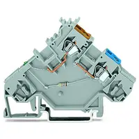 3-conductor sensor supply terminal block; LED (green); for PNP-(high-side) switching sensors; Power supply from sensor side; with colored conductor entries; 2.5 mm²; CAGE CLAMP®; 2,50 mm²; gray