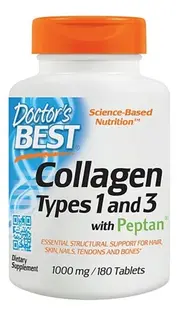 Collagen Types 1 and 3, 1000 mg, 180 tablete, Doctor's Best