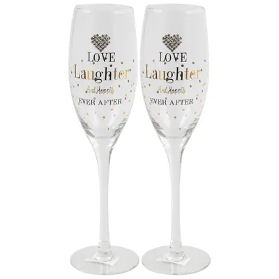 Set 2 pahare sampanie - Mad Dots - Love Laughter