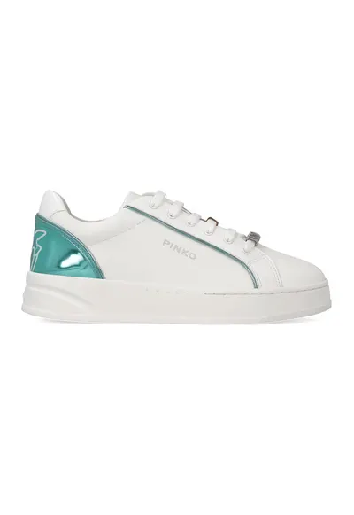 Pantofi sport low-cut din piele Iris - Alb murdar/Albastru petrol