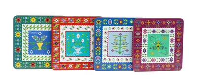 Set 4 suporturi pentru pahare - Pictura pe Lemn