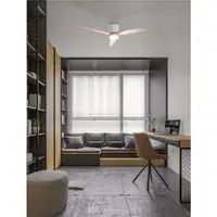 Lustra cu ventilator ALOA Nisipiu Alb Metal & Acrylic Natural Lemn Color Blades LED 18 Wat 2190Lm 220-240Volt IP20 3000-4000-6500K 40Wat Rated Power & 6 Speeds cu Remote Control Summer & Winter Mode 10 Years Warranty of Motor