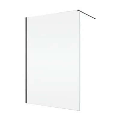 Paravan dus sticla walk-in 100x200 cm, gun metal periat, sticla 8 mm, Ronal Easy