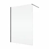 Paravan dus sticla walk-in 100x200 cm, gun metal periat, sticla 8 mm, Ronal Easy