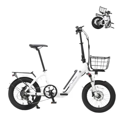 E-bike pliabilă Swan Fat Albă | 70 km | 10,4 Ah | 18x3,0” | Furcă suspensie