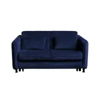 Canapea RAVIT extensibila, 3 locuri, cu arcuri si lada depozitare, albastru, 173x122x88 cm