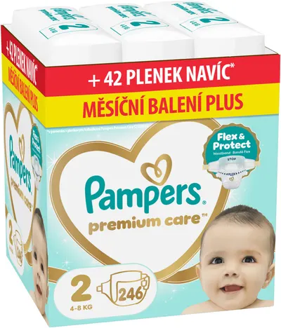 Scutece Pampers Premium Care - Mărimea 2, 4-8 kg, 246 buc