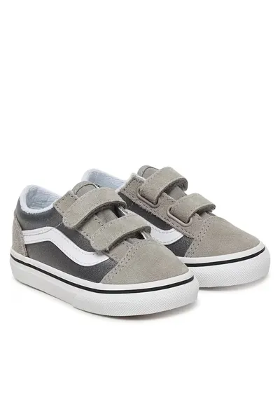Pantofi sport copii - tenisi fete - argintiu - material textil - sistem inchidere Velcro