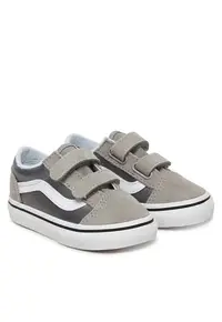Pantofi sport copii - tenisi fete - argintiu - material textil - sistem inchidere Velcro -