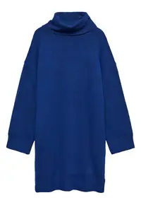 Rochie tricotata dama fabricata din material de calitatedwqf - Albastru
