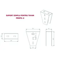 Suport pentru tavan profil U 100 simplu