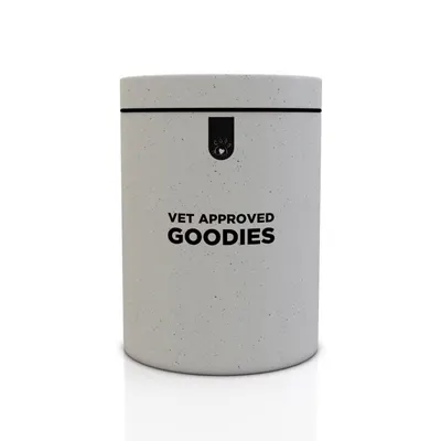 Recipient pentru recompense si hrana uscata din fibre de bambus Doctor Totolici, culoare Offwhite, 2L
