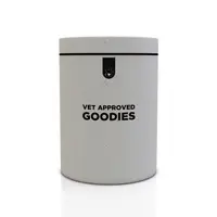 Recipient pentru recompense si hrana uscata din fibre de bambus Doctor Totolici, culoare Offwhite, 2L
