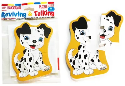 Puzzle educațional vorbitor Jagu - Câine, 4 piese