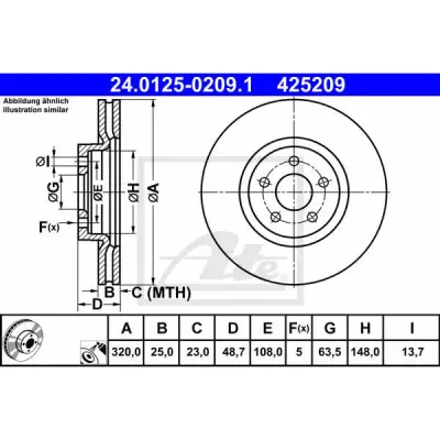 Disc frana ATE 24.0125-0209.1