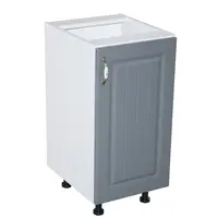 Corp inferior cu 1 usa Zebra, Alb/MDF GRI, fara blat, 40 x 82 x 50 cm