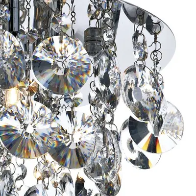 Lampa tavan Jester 5 Light Flush Polished Chrome complete with Clear Droppers
