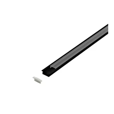 LED-Stripe Profile recessed with Clear Cover black 2000mm