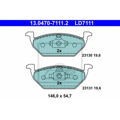 Set placute frana, frana disc ATE 13.0470-7111.2