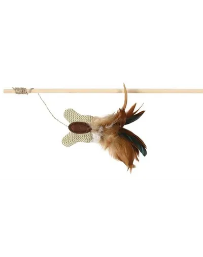 TRIXIE Undiță șoricel cu pene 50 cm maro închis