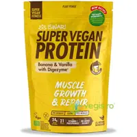 Proteina Super Vegan Potrivita dupa Efort cu Banane si Vanilie cu DigeZyme (Format Mediu) fara Gluten Ecologica/Bio 875g