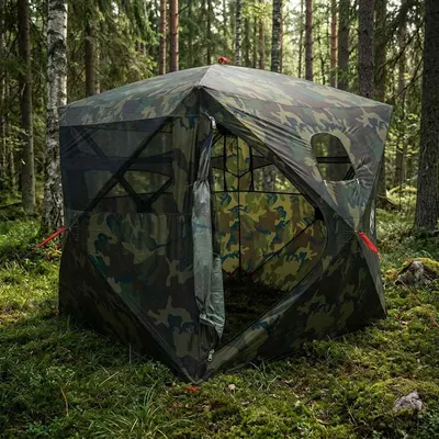 vidaXL Cort de vânătoare Camuflaj 143 x 143 x 165 cm Poliester și oțel