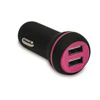 Incarcator Auto 2xUSB 2.1A Negru + Roz