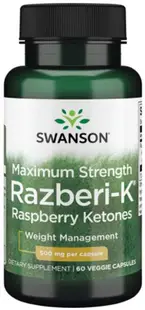 Razberi-K Raspberry Ketones, 500 mg, 60 capsule, Swanson