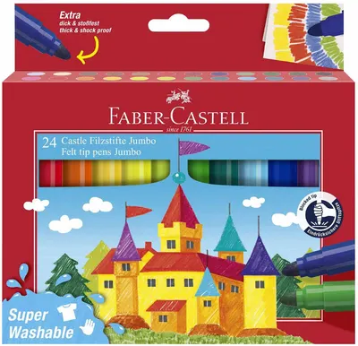 Set markere Faber-Castell Castle - Jumbo, 24 culori