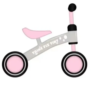Ride-On pentru copii Ikonka Fix Tiny Roz, fara pedale, cu 4 roti, ghidon reglabil, cadru din otel, Saua din spuma moale, inaltime sezut 27 cm, sarcina maxima admisa 30 kg