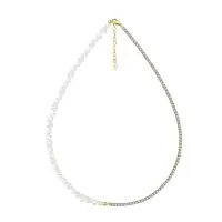 Lantisor argint 925, JW1735, model tennis / perlute, placat cu aur
