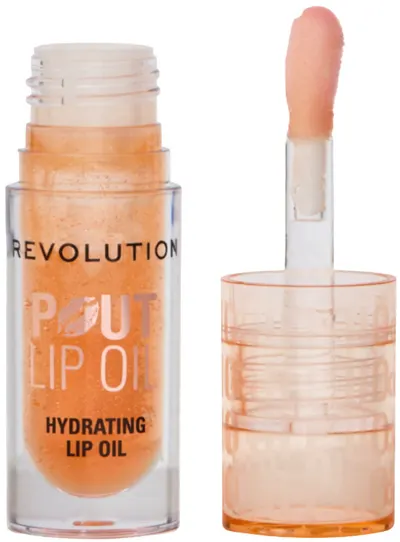 Makeup Revolution Ulei de buze hrănitor Pout Lip, Honey Shimmer, 3 ml