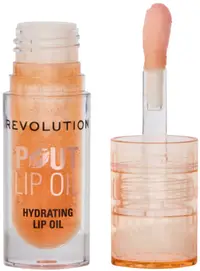 Makeup Revolution Ulei de buze hrănitor Pout Lip, Honey Shimmer, 3 ml