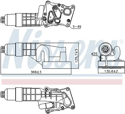Radiator ulei termoflot cu carcasa filtru ulei potrivit MERCEDES C (C204), C T-MODEL (S204), C (W204), E (A207), E (C207), E T-MODEL (S212), E (W212), SLK (R172) 1.8 01.07