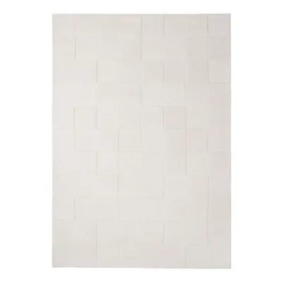 Covor fildeș țesut manual din lână 200x290 cm Checkerboard – Flair Rugs