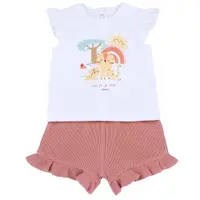 Tricou copii si pantaloni scurti Chicco, Alb cu portocaliu, 01632-70MFCI