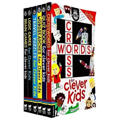 Brain Games Clever Kids 6 Books Collection Set (brain Games, Travel Puzzle, Crosswords, Logic Games, Wordsearches & Quiz Book)