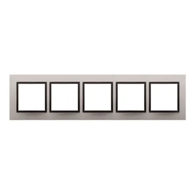 Rama cvintupla de metal IP20/IP44(a se folosi cu DUN5 pentru IP44), satin obscur