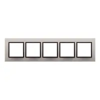 Rama cvintupla de metal IP20/IP44(a se folosi cu DUN5 pentru IP44), satin obscur