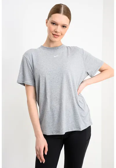 Tricou relaxed-fit pentru fitness One - Alb/Gri melange