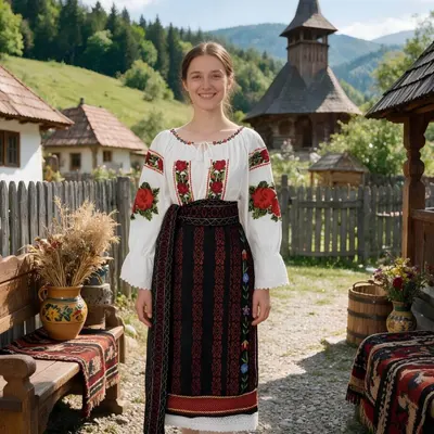 Costum popular format din catrinta , brau si ie Ramona 2