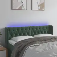 Gossi tablie de pat cu led, verde inchis, 147x16x78/88 cm, catifea