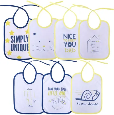 Bavete Lorelli Baby Care - Uni, dubli, cu șnur, set de 7 buc