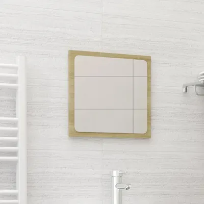 vidaXL Oglindă de baie LED, stejar sonoma, 40x8,5x37cm, lemn prelucrat