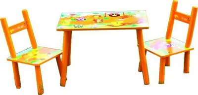 Masuta copii din MDF cu doua scaune Novokids My first table, dimensiuni 59X39X40, suprafata lucioasa, Portocaliu