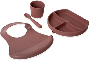 Set de hrănire din silicon BabyJem - 4 piese , Mocha