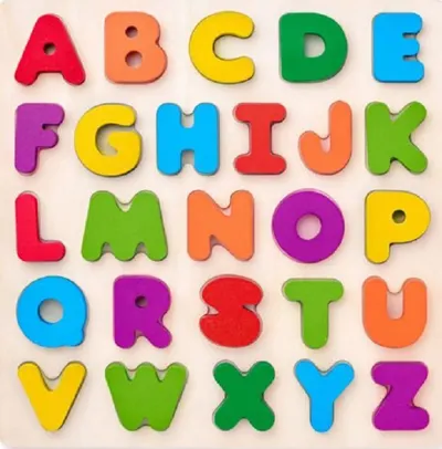 Puzzle din lemn Woody - Alfabel englez, litere mari