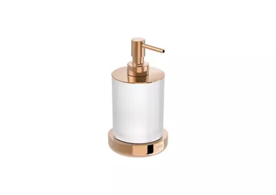 Dozator baie Roca Tempo A817026RG0, pe blat, 300 ml, metal/sticla, lucios, Rose gold