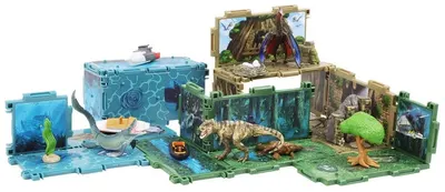 Set de joacă Jurassic World -Mini cușcă de dinozauri, sortiment, 14 bucăți